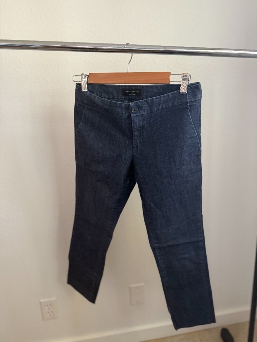 Banana Republic Hampton Fit Dark Wash Denim Trouser Pants Petite 24/00